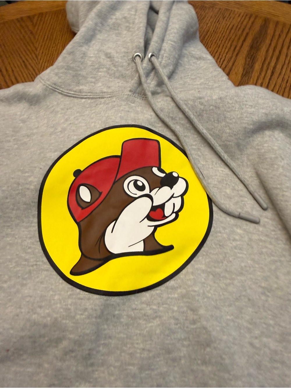 Buc-ee's Gray Pullover Hoodie with Logo Interior Print - Picture 5 of 5
